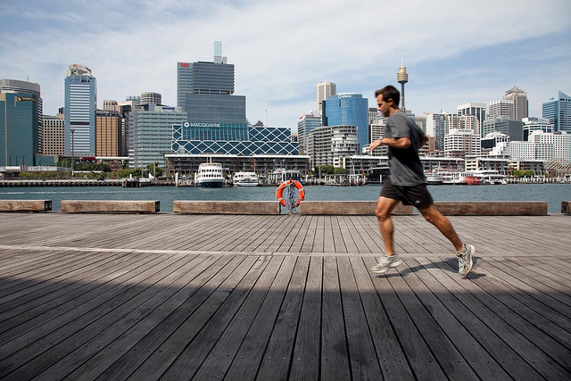Running at Darling Harbour